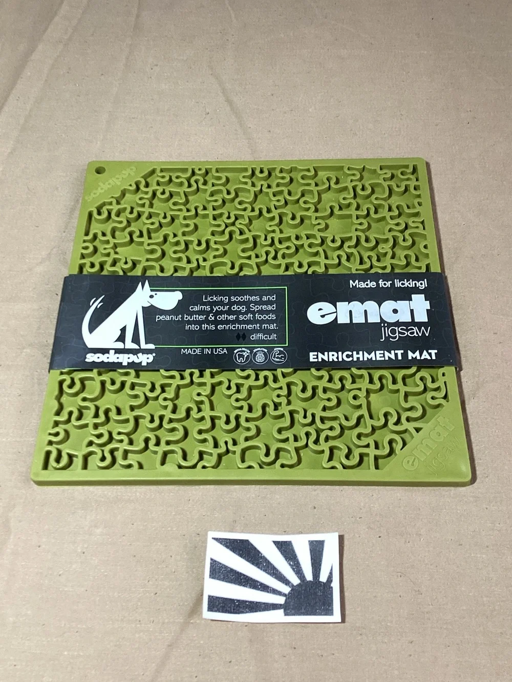 SodaPup eMat Jigsaw Dog Lick Mat, Green
